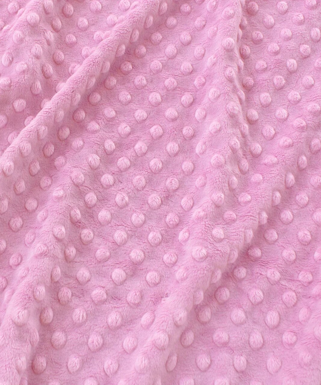 Light Pink Minky Dot Fabric by the Yard, 60" Wide Ultra-Soft Plush Minky Fabric for Baby Blankets, Nursery Decor, Plush Toys & Sewing